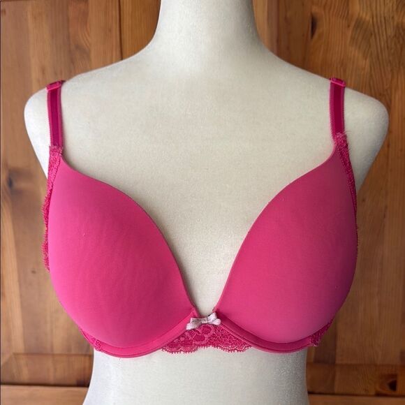 Victoria's Secret Other - Victoria Secret Pink Lace Trimmed Bra.  Size 36 C.
